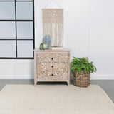 Mariska White Distressed 3-Drawer Wooden Accent Cabinet