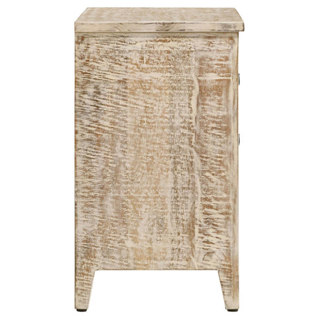 Mariska White Distressed 3-Drawer Wooden Accent Cabinet by Coaster at Eve Furniture
