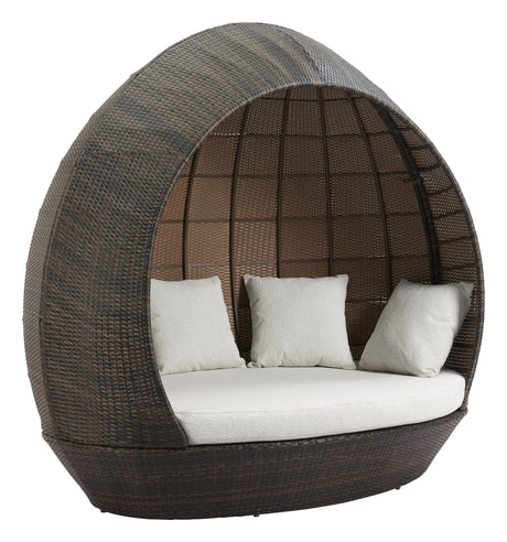 Marisol Brown & Beige Outdoor Beach Daybed by Zuomod at Eve Furniture