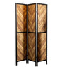 Marlene Rustic Tobacco/Black Herringbone Pattern 3-Panel Screen by Coaster at Eve Furniture