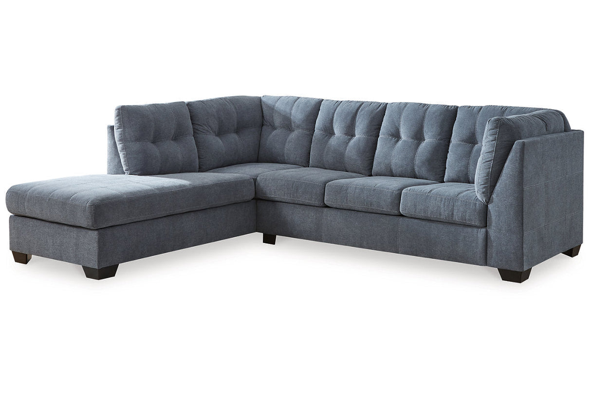 Marleton Denim 2-Piece Left Arm Facing (Left Arm Facing (LAF)) Chaise Sleeper Sectional by Ashley at Eve Furniture