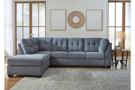 Marleton Denim 2-Piece Sectional with LAF Chaise by Ashley at Eve Furniture