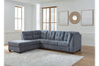 Marleton Denim 2-Piece Sectional with LAF Chaise by Ashley at Eve Furniture