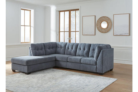 Marleton Denim 2-Piece Sectional with LAF Chaise by Ashley at Eve Furniture