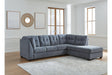 Marleton Denim 2-Piece Sectional with RAF Chaise by Ashley at Eve Furniture