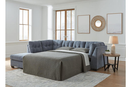 Marleton Denim 2-Piece Sleeper Sectional with LAF Chaise by Ashley at Eve Furniture