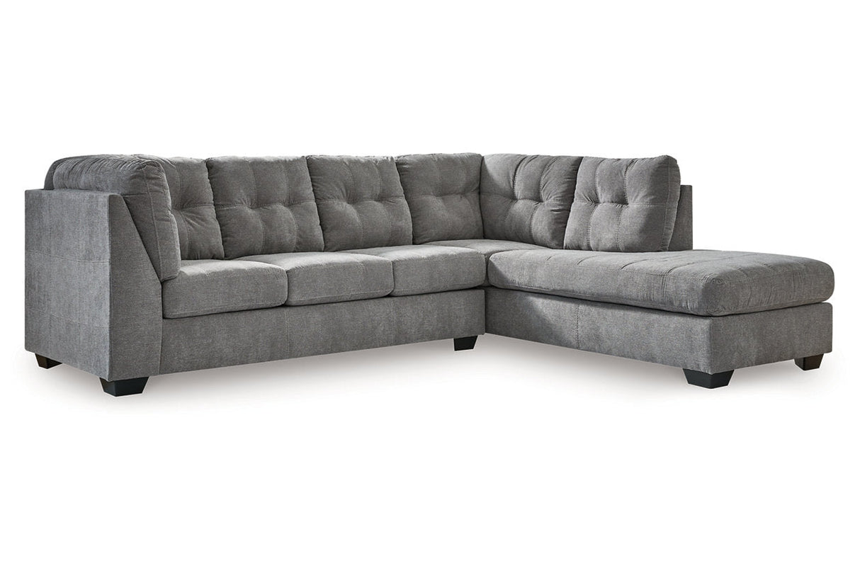 Marleton Gray 2-Piece Right Arm Facing (RAF) Chaise Sleeper Sectional by Ashley at Eve Furniture