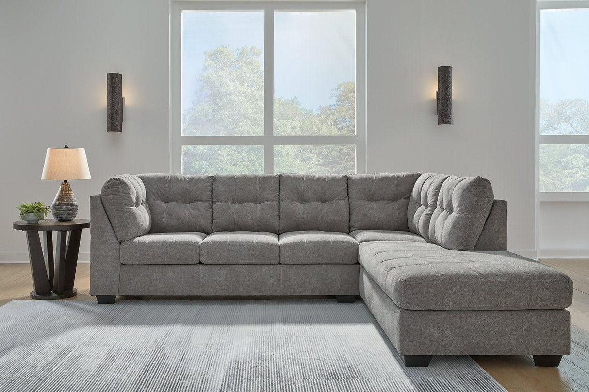 Marleton Gray 2-Piece Sectional with RAF Chaise by Ashley at Eve Furniture