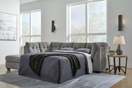 Marleton Gray 2-Piece Sleeper Sectional with LAF Chaise by Ashley at Eve Furniture