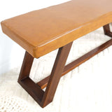 Marley Genuine Leather Bench In Tan by Ashcroft Furniture at Eve Furniture