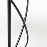 Marlon Black Metal Frame Two Tier Shelves w/Stemware holder Bar Cart by Mercana at Eve Furniture