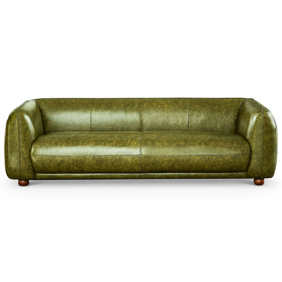 Marlon Luxury Italian Leather Green Sofa by Ashcroft Furniture at Eve Furniture