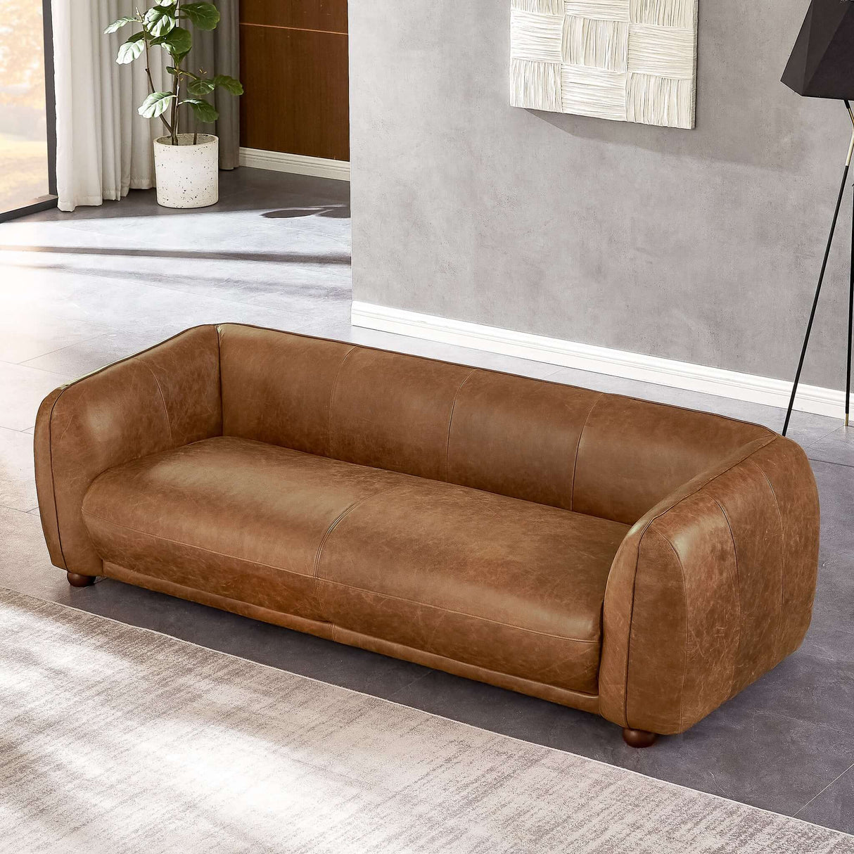 Marlon Luxury Italian Leather Sofa Green