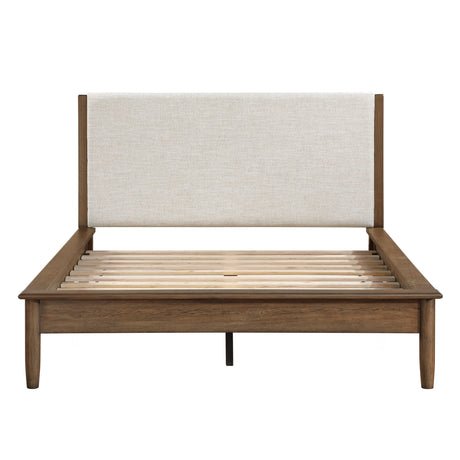Marlow Brown/Oatmeal Eastern King Platform Bed by Homelegance at Eve Furniture