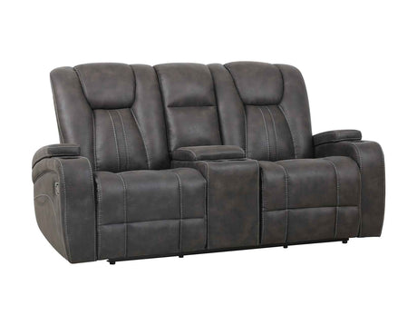 Marlow Charcoal Manual Reclining Loveseat by Steve Silver at Eve Furniture