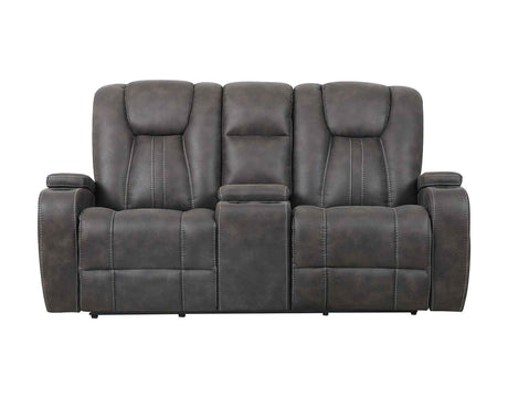 Marlow Charcoal Manual Reclining Loveseat by Steve Silver at Eve Furniture