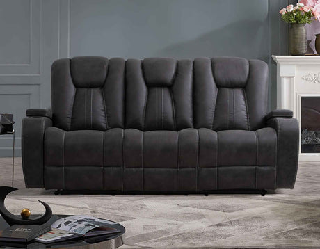 Marlow Charcoal Manual Reclining Sofa by Steve Silver at Eve Furniture