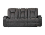 Marlow Charcoal Manual Reclining Sofa by Steve Silver at Eve Furniture
