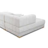 Marlow Ivory Velvet U Shape Corner Sofa by Ashcroft Furniture at Eve Furniture