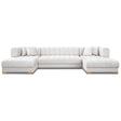 Marlow Ivory Velvet U Shape Corner Sofa by Ashcroft Furniture at Eve Furniture