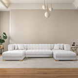 Marlow Ivory Velvet U Shape Corner Sofa by Ashcroft Furniture at Eve Furniture