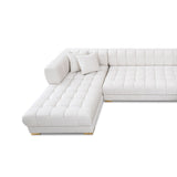 Marlow Ivory Velvet U Shape Corner Sofa by Ashcroft Furniture at Eve Furniture