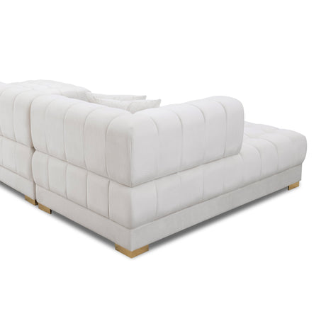 Marlow Ivory Velvet U Shape Corner Sofa by Ashcroft Furniture at Eve Furniture