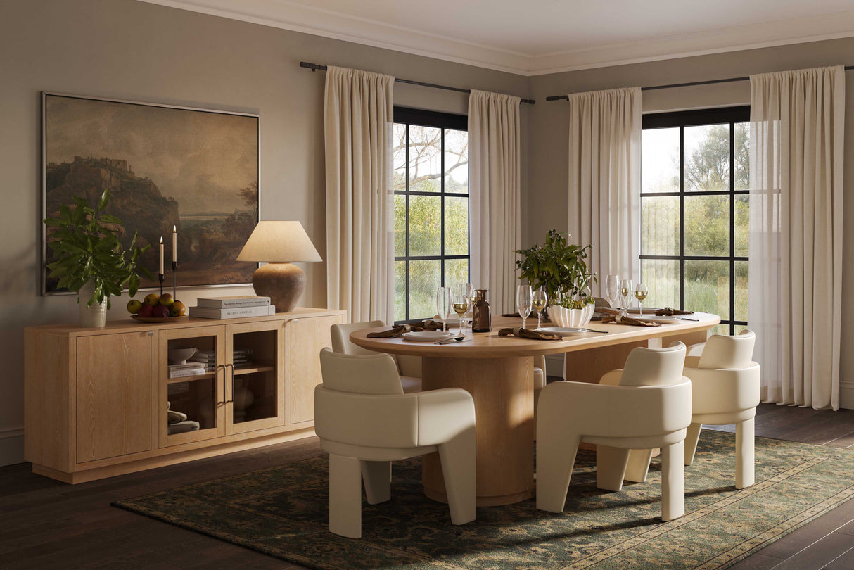 Marlow Wood 102" Oval Dining Table by TOV Furniture at Eve Furniture