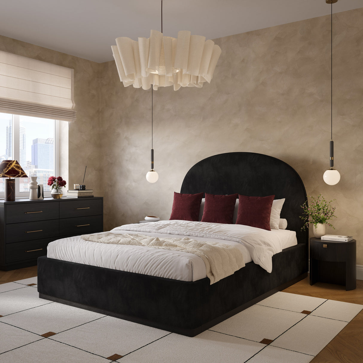 Marlow Wood Round Nightstand by TOV Furniture at Eve Furniture