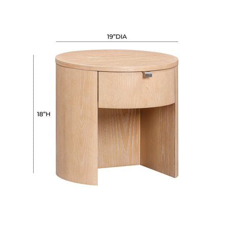 Marlow Wood Round Nightstand by TOV Furniture at Eve Furniture