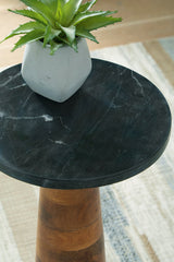 Marlowe Brown/Black Marble Top Accent Table