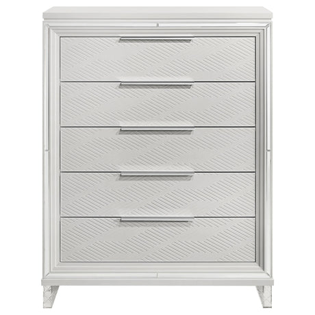 Marmore 5-drawer Bedroom Chest of Drawers White by Coaster at Eve Furniture