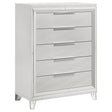 Marmore 5-drawer Bedroom Chest of Drawers White by Coaster at Eve Furniture
