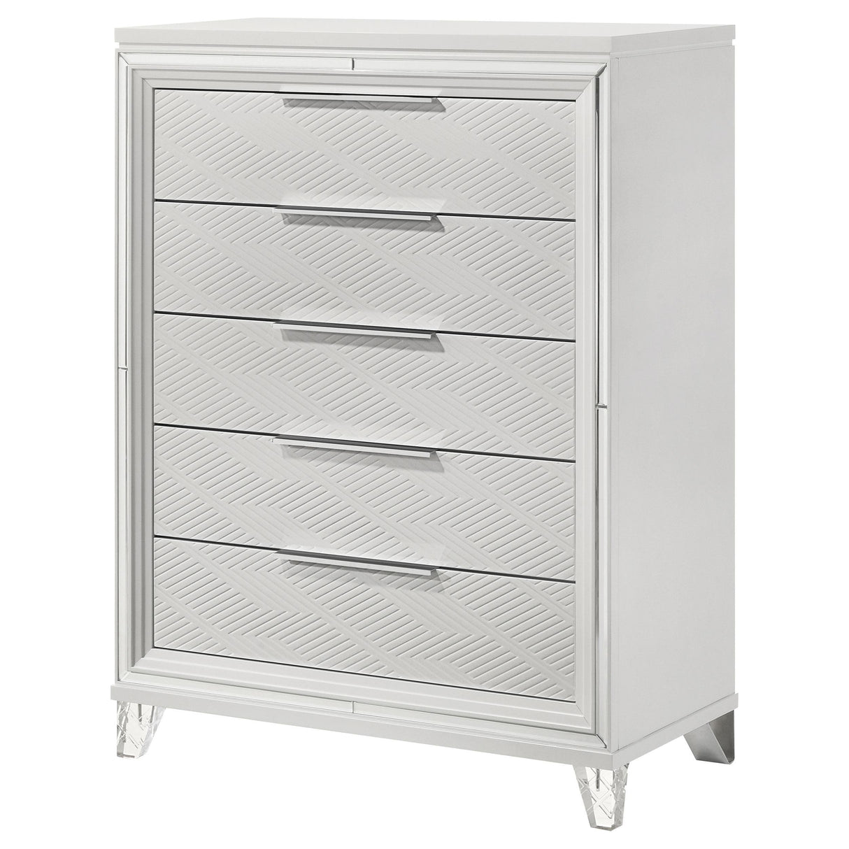 Marmore 5-drawer Bedroom Chest of Drawers White by Coaster at Eve Furniture