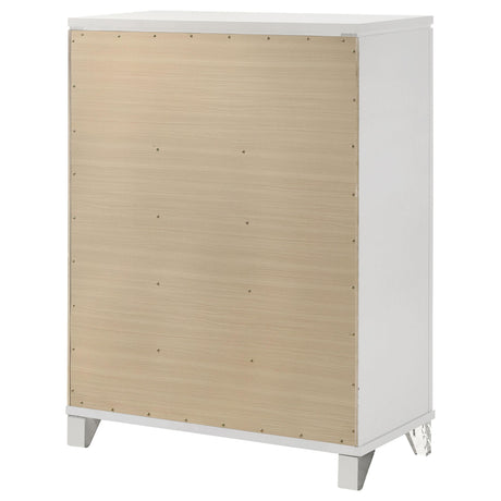 Marmore 5-drawer Bedroom Chest of Drawers White by Coaster at Eve Furniture