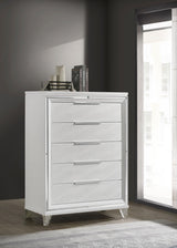 Marmore 5-drawer Bedroom Chest of Drawers White by Coaster at Eve Furniture