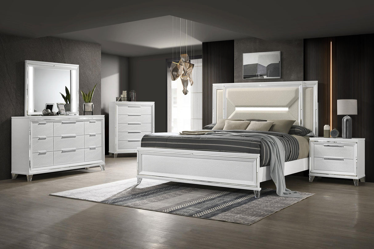 Marmore White 5-Piece Queen Bedroom Set