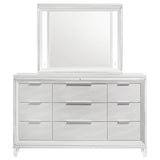 Marmore 9-drawer Dresser and LED Mirror White