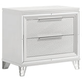 Marmore White 2-drawer Nightstand Bedside Table by Coaster at Eve Furniture