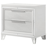 Marmore White 2-drawer Nightstand Bedside Table by Coaster at Eve Furniture
