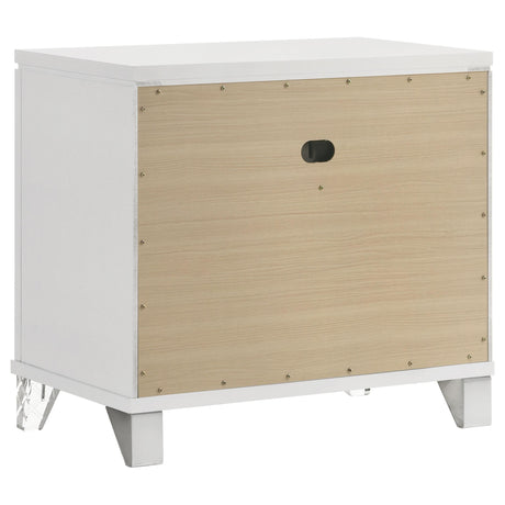Marmore White 2-drawer Nightstand Bedside Table by Coaster at Eve Furniture