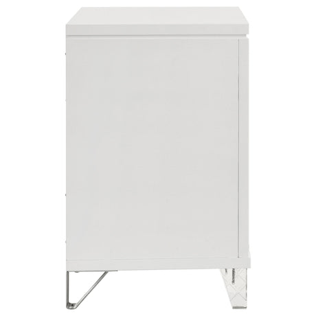 Marmore White 2-drawer Nightstand Bedside Table by Coaster at Eve Furniture