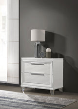 Marmore White 2-drawer Nightstand Bedside Table by Coaster at Eve Furniture
