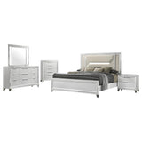 Marmore White 5-Piece Eastern King Bedroom Set by Coaster at Eve Furniture