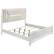 Marmore White 64-inch Queen Panel Bed LED Headboard by Coaster at Eve Furniture