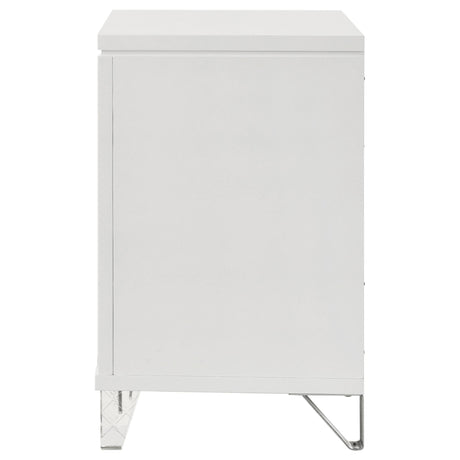 Marmore White 2-drawer Nightstand Bedside Table by Coaster at Eve Furniture