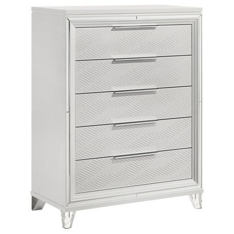 Marmore 5-drawer Bedroom Chest of Drawers White by Coaster at Eve Furniture