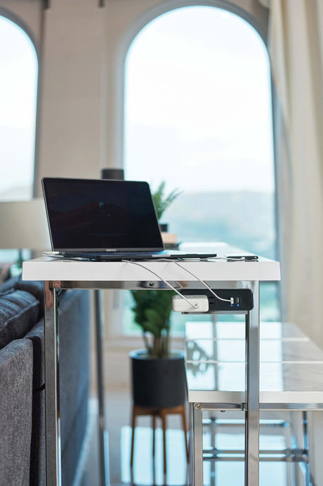 Marmot White Marble/Chrome 4-Piece Rectangle Counter Height Set by Coaster at Eve Furniture