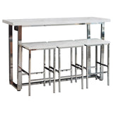 Marmot White Marble/Chrome 4-Piece Rectangle Counter Height Set by Coaster at Eve Furniture