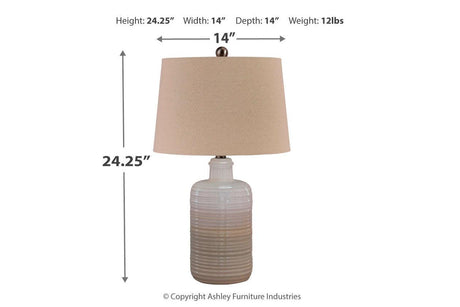 Marnina Taupe Table Lamp by Ashley at Eve Furniture
